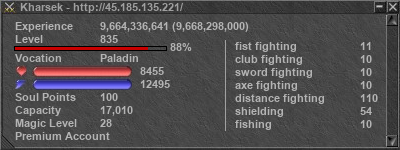 Signature for player Kharsek