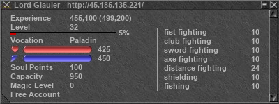 Signature for player Lord Glauler