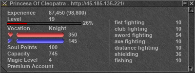 Signature for player Princesa Of Cleopatra